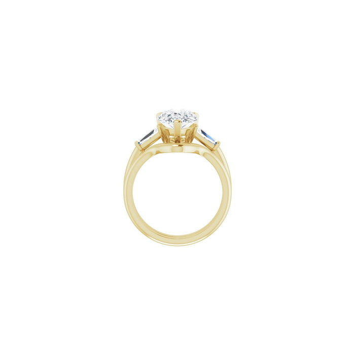14K Yellow Gold 12x8 mm Pear 1/3 CTW Lab-Grown Diamond Semi-Set Engagement Ring