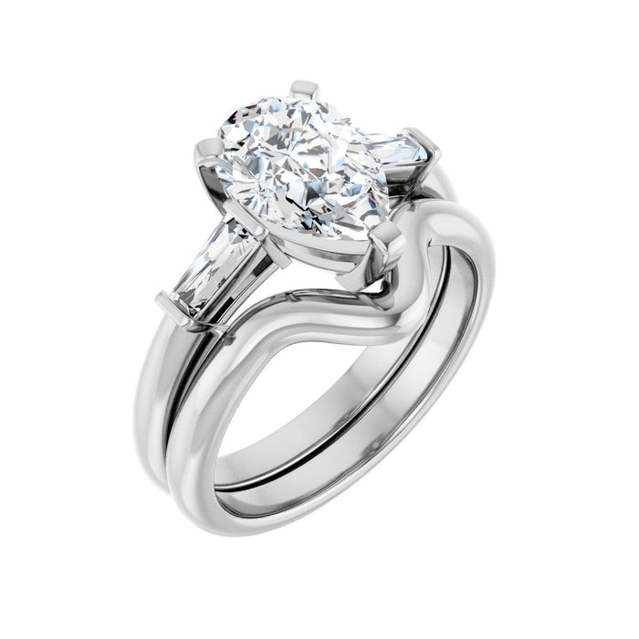 14K White Gold 10x7 mm Pear 1/5 CTW Lab-Grown Diamond Semi-Set Engagement Ring