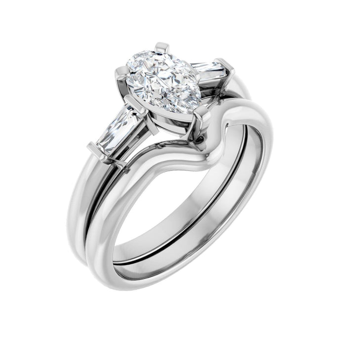 Platinum 8x5 mm Pear 1/5 CTW Lab-Grown Diamond Semi-Set Engagement Ring