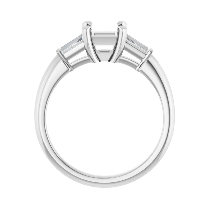 14K White Gold 5x5 mm Square 1/5 CTW Lab-Grown Diamond Semi-Set Engagement Ring