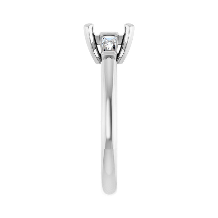 14K White Gold 5.5x5.5 mm Square 1/4 CTW Lab-Grown Diamond Semi-Set Engagement Ring