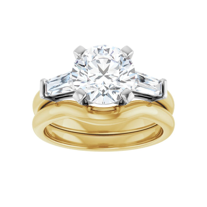 14K Yellow/White Gold 8.2 mm Round 1/2 CTW Lab-Grown Diamond Semi-Set Engagement Ring