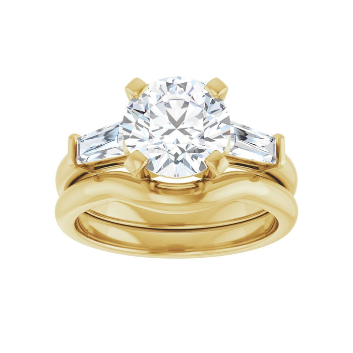 14K Yellow Gold 8.2 mm Round 1/2 CTW Lab-Grown Diamond Semi-Set Engagement Ring