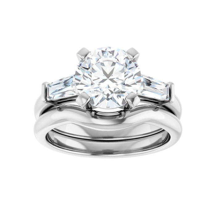 Platinum 8.2 mm Round 1/2 CTW Lab-Grown Diamond Semi-Set Engagement Ring