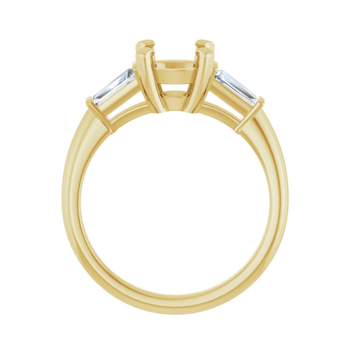 14K Yellow Gold 7.4 mm Round 1/3 CTW Lab-Grown Diamond Semi-Set Engagement Ring