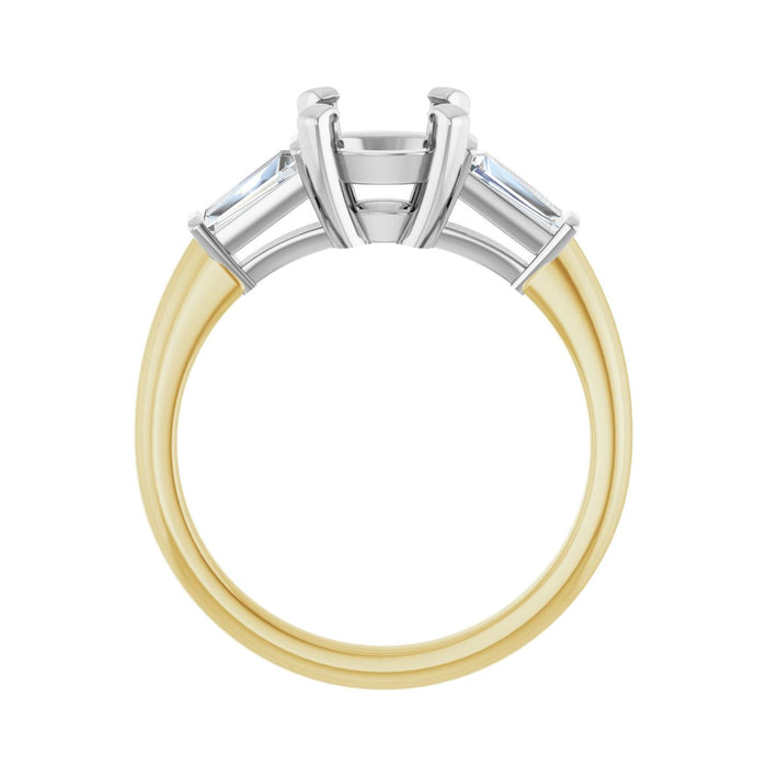 14K Yellow/White Gold 7.4 mm Round 1/3 CTW Lab-Grown Diamond Semi-Set Engagement Ring