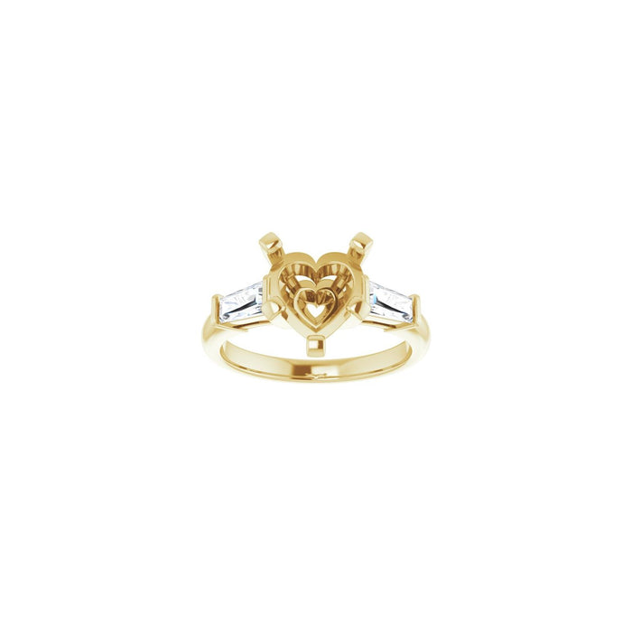 14K Yellow Gold 9x9 mm Heart 1/2 CTW Lab-Grown Diamond Semi-Set Engagement Ring