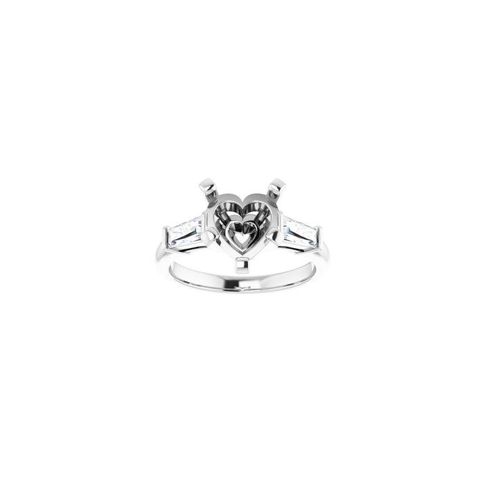 Platinum 9x9 mm Heart 1/2 CTW Lab-Grown Diamond Semi-Set Engagement Ring