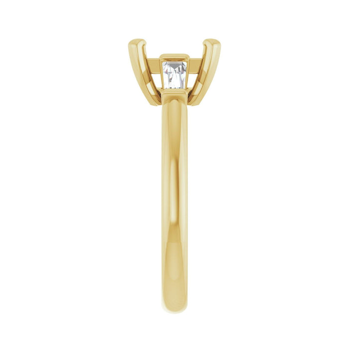 14K Yellow Gold 6.5x6.5 mm Square 1/5 CTW Lab-Grown Diamond Semi-Set Engagement Ring