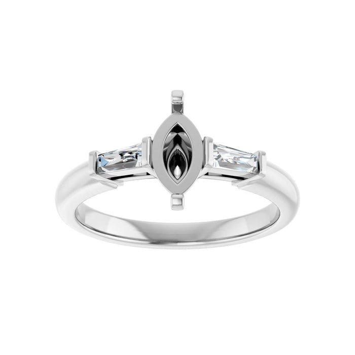 Platinum 8x4 mm Marquise 1/5 CTW Lab-Grown Diamond Semi-Set Engagement Ring