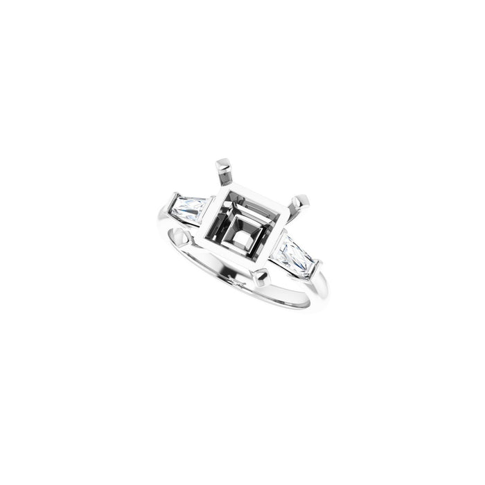14K White Gold 8x8 mm Square 1/3 CTW Lab-Grown Diamond Semi-Set Engagement Ring