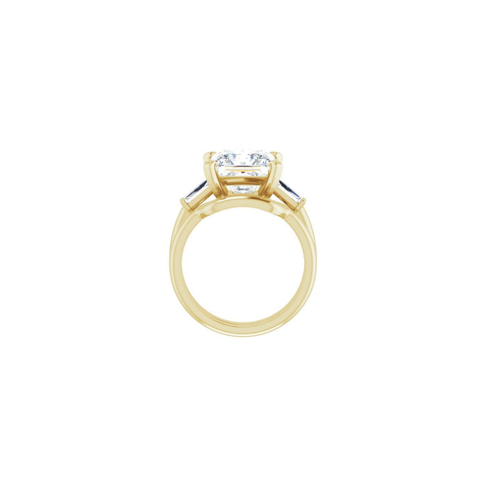 14K Yellow Gold 9x9 mm Square 1/2 CTW Lab-Grown Diamond Semi-Set Engagement Ring