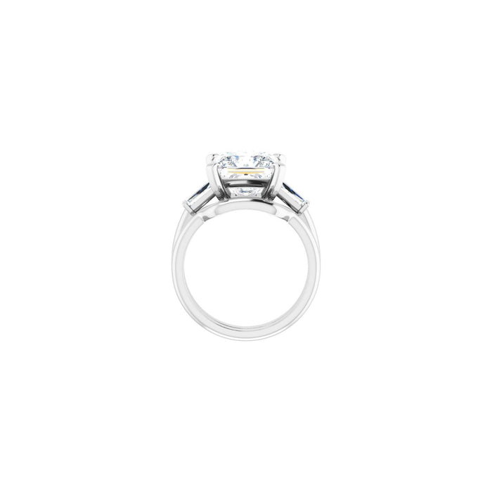 14K White Gold 9x9 mm Square 1/2 CTW Lab-Grown Diamond Semi-Set Engagement Ring