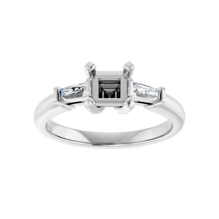 14K White Gold 4.5x4.5 mm Square 1/5 CTW Lab-Grown Diamond Semi-Set Engagement Ring