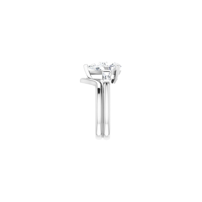 Platinum 12x8 mm Pear 1/3 CTW Lab-Grown Diamond Semi-Set Engagement Ring