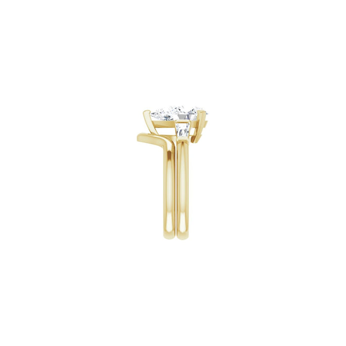 14K Yellow Gold 12x8 mm Pear 1/3 CTW Lab-Grown Diamond Semi-Set Engagement Ring