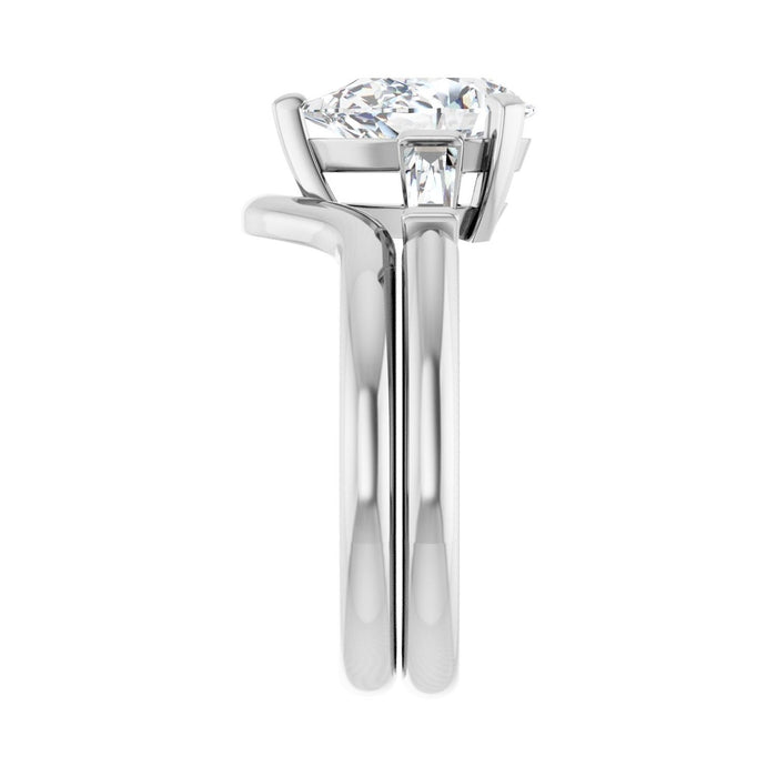 Platinum 10 x 7 mm Pear 1/5 CTW Lab-Grown Diamond Semi-Set Engagement Ring