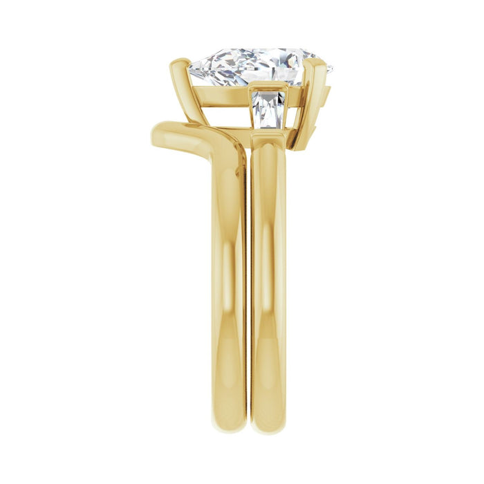 14K Yellow Gold 10x7 mm Pear 1/5 CTW Lab-Grown Diamond Semi-Set Engagement Ring