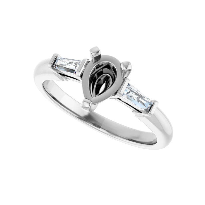 14K White Gold 7x5 mm Pear 1/5 CTW Lab-Grown Diamond Semi-Set Engagement Ring