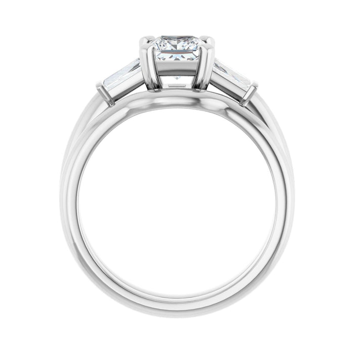 14K White Gold 5x5 mm Square 1/5 CTW Lab-Grown Diamond Semi-Set Engagement Ring