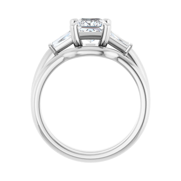 14K White Gold 5.5x5.5 mm Square 1/4 CTW Lab-Grown Diamond Semi-Set Engagement Ring