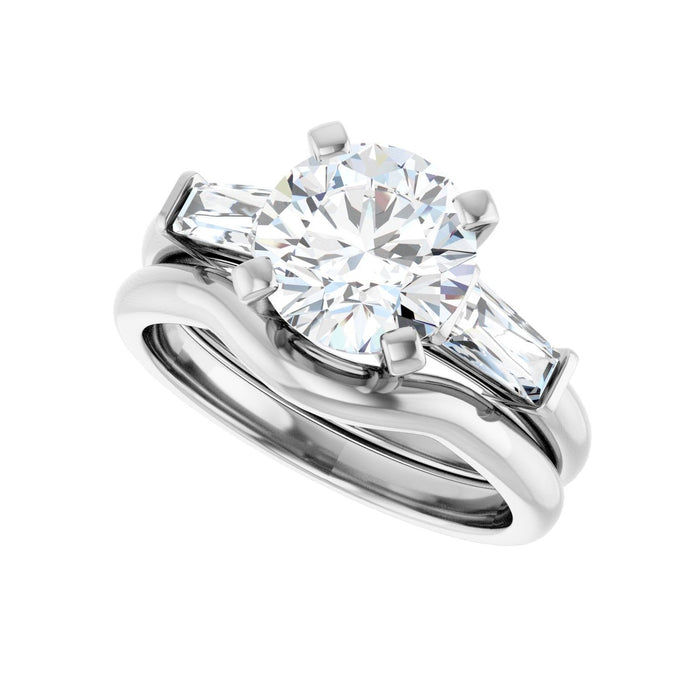 14K White Gold 8.2 mm Round 1/2 CTW Lab-Grown Diamond Semi-Set Engagement Ring