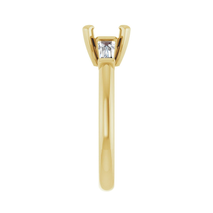 14K Yellow Gold 7.4 mm Round 1/3 CTW Lab-Grown Diamond Semi-Set Engagement Ring