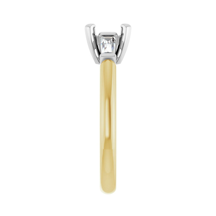 14K Yellow/White Gold 6x6 mm Asscher 1/5 CTW Lab-Grown Diamond Semi-Set Engagement Ring
