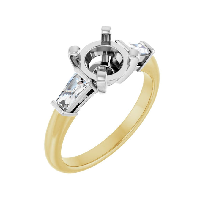 14K Yellow/White Gold 7.4 mm Round 1/3 CTW Lab-Grown Diamond Semi-Set Engagement Ring