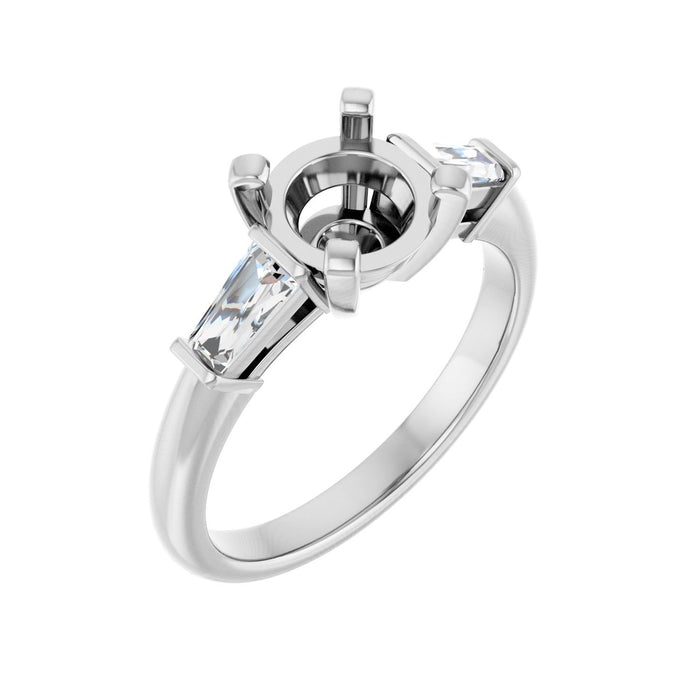 Platinum 7.4 mm Round 1/3 CTW Lab-Grown Diamond Semi-Set Engagement Ring
