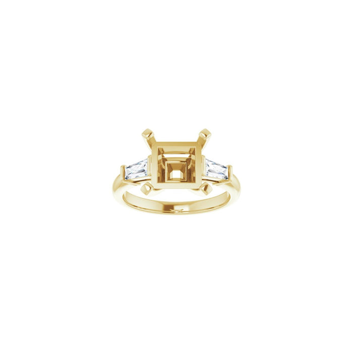 14K Yellow Gold 8x8 mm Square 1/3 CTW Lab-Grown Diamond Semi-Set Engagement Ring