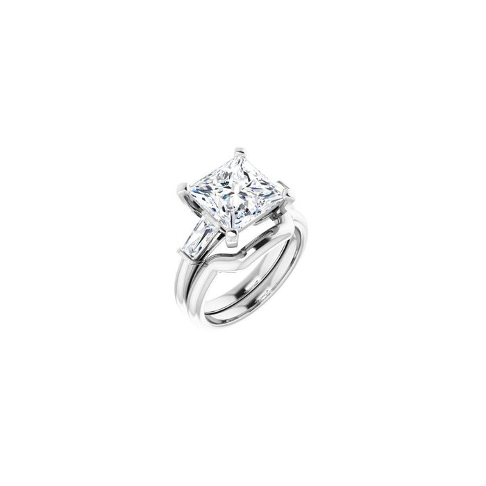 Platinum 9x9 mm Square 1/2 CTW Lab-Grown Diamond Semi-Set Engagement Ring