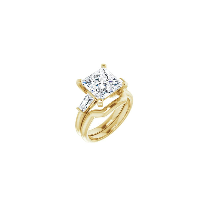 14K Yellow Gold 9x9 mm Square 1/2 CTW Lab-Grown Diamond Semi-Set Engagement Ring