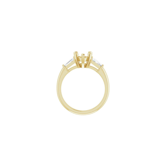 14K Yellow Gold 7x7 mm Heart 1/5 CTW Lab-Grown Diamond Semi-Set Engagement Ring