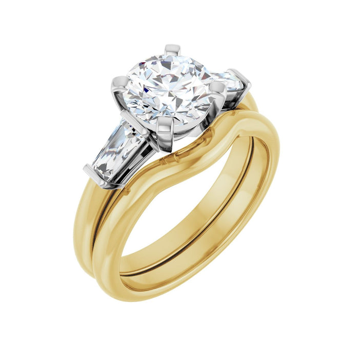 14K Yellow/White Gold 7.4 mm Round 1/3 CTW Lab-Grown Diamond Semi-Set Engagement Ring