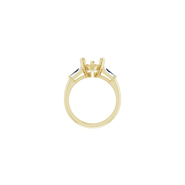 14K Yellow Gold 9x9 mm Heart 1/2 CTW Lab-Grown Diamond Semi-Set Engagement Ring