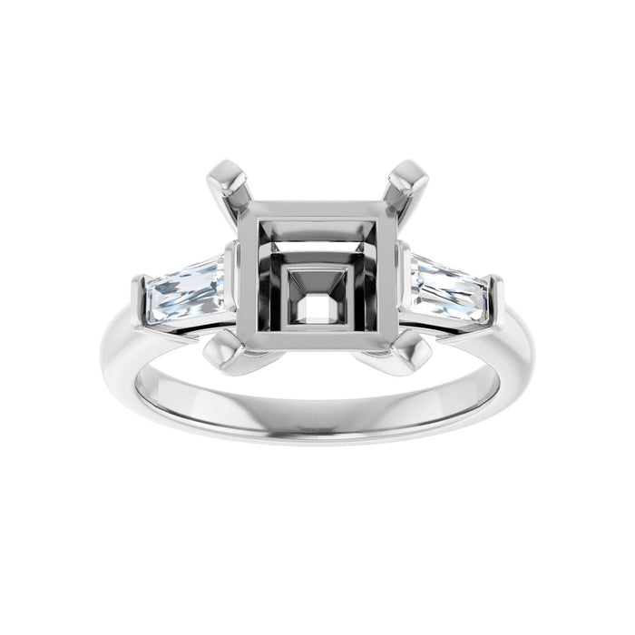 14K White Gold 7.5x7.5 mm Square 1/3 CTW Lab-Grown Diamond Semi-Set Engagement Ring