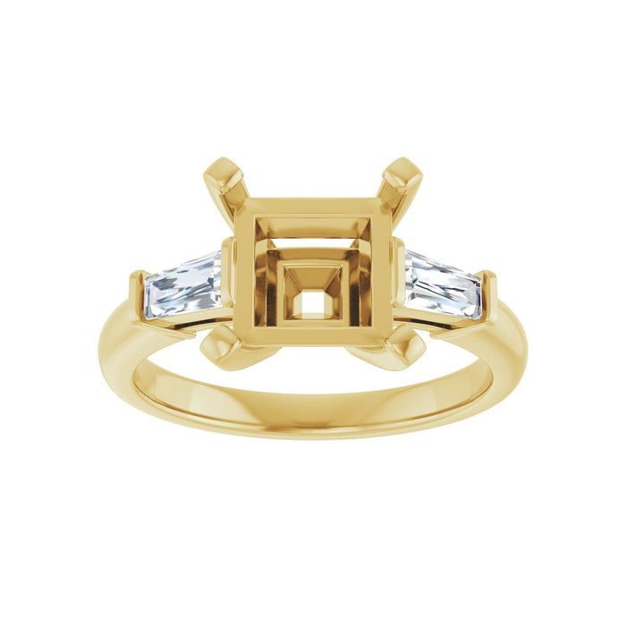 14K Yellow Gold 7.5x7.5 mm Square 1/3 CTW Lab-Grown Diamond Semi-Set Engagement Ring
