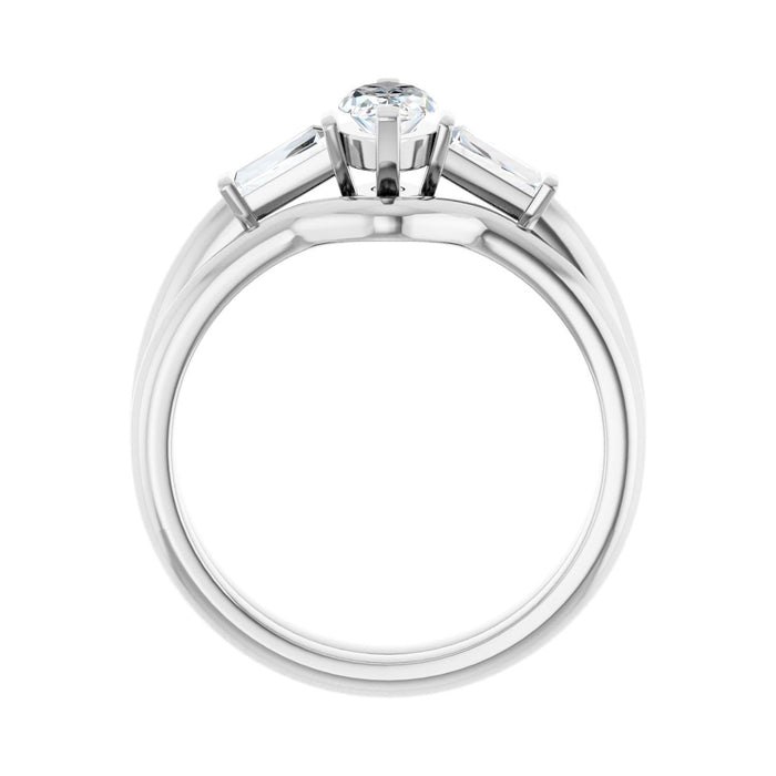 Platinum 8x4 mm Marquise 1/5 CTW Lab-Grown Diamond Semi-Set Engagement Ring