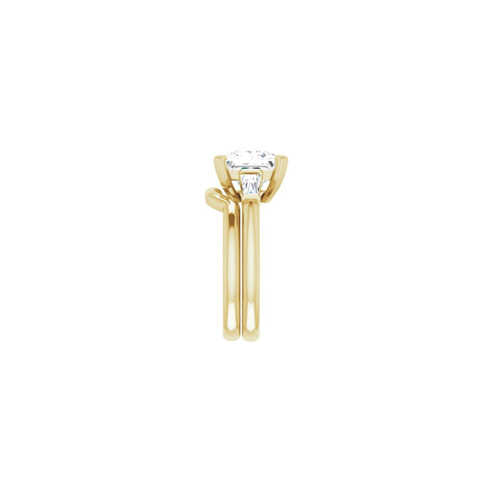 14K Yellow Gold 8x8 mm Square 1/3 CTW Lab-Grown Diamond Semi-Set Engagement Ring