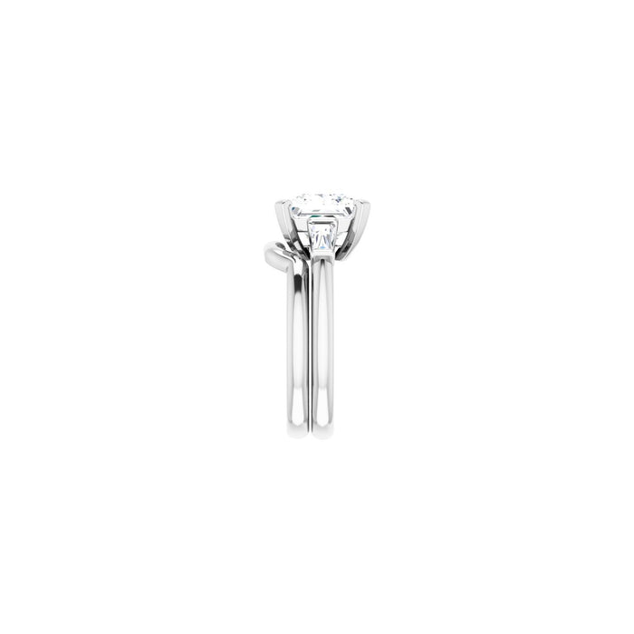 14K White Gold 8x8 mm Square 1/3 CTW Lab-Grown Diamond Semi-Set Engagement Ring