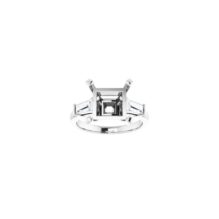 14K White Gold 9x9 mm Square 1/2 CTW Lab-Grown Diamond Semi-Set Engagement Ring