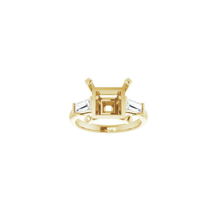14K Yellow Gold 9x9 mm Square 1/2 CTW Lab-Grown Diamond Semi-Set Engagement Ring