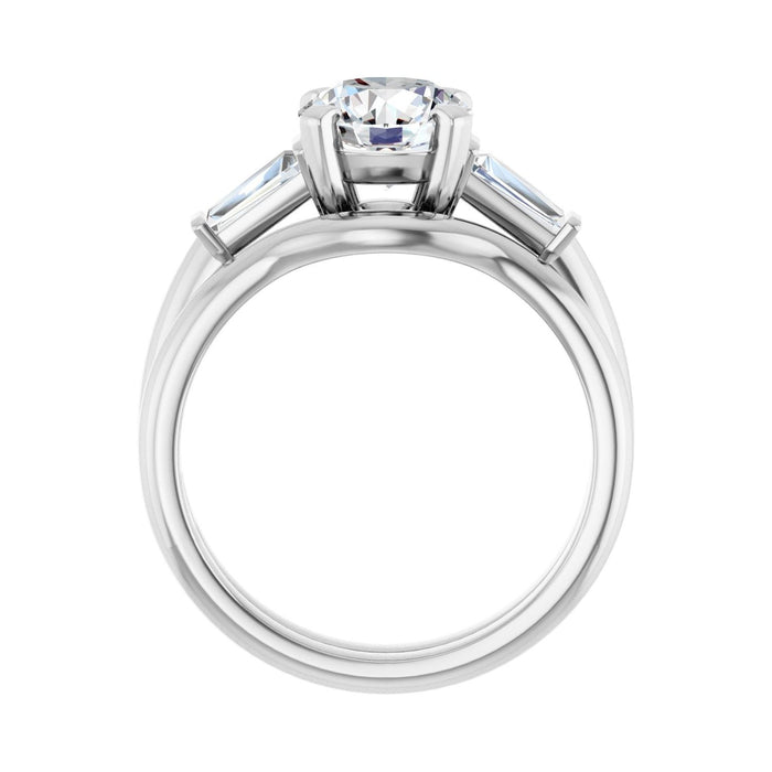 14K White Gold 7.4 mm Round 1/3 CTW Lab-Grown Diamond Semi-Set Engagement Ring