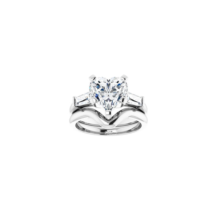 14K White Gold 9x9 mm Heart 1/2 CTW Lab-Grown Diamond Semi-Set Engagement Ring