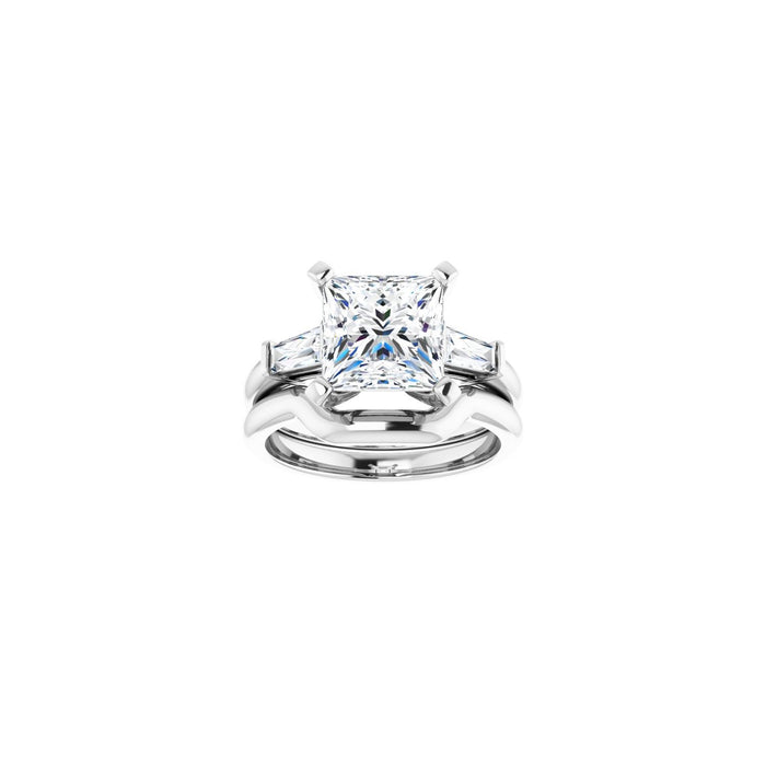14K White Gold 8x8 mm Square 1/3 CTW Lab-Grown Diamond Semi-Set Engagement Ring