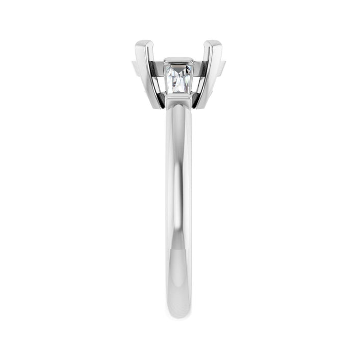 14K White Gold 9x7 mm Oval 1/5 CTW Lab-Grown Diamond Semi-Set Engagement Ring