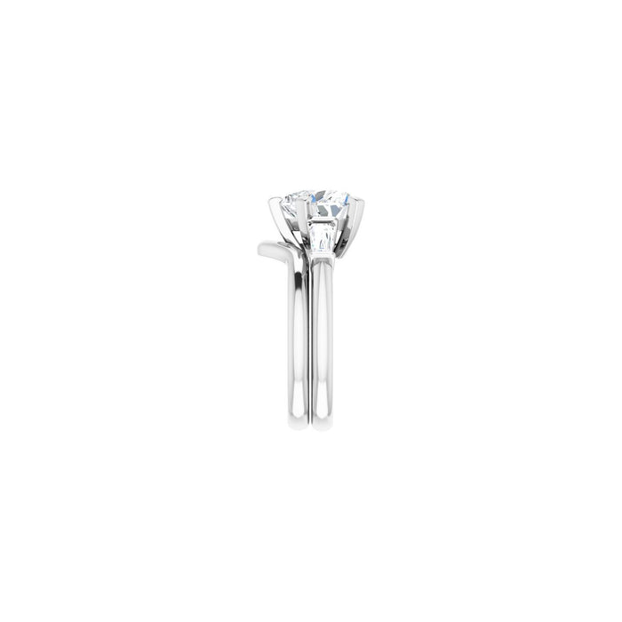 14K White Gold 9x9 mm Heart 1/2 CTW Lab-Grown Diamond Semi-Set Engagement Ring