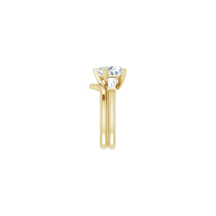 14K Yellow Gold 9x9 mm Heart 1/2 CTW Lab-Grown Diamond Semi-Set Engagement Ring