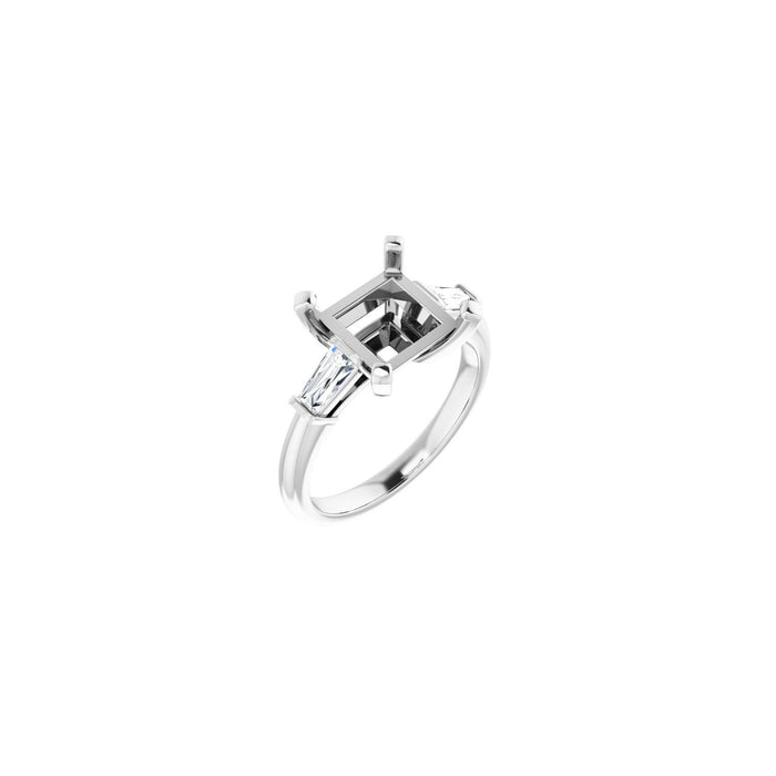14K White Gold 8x8 mm Square 1/3 CTW Lab-Grown Diamond Semi-Set Engagement Ring